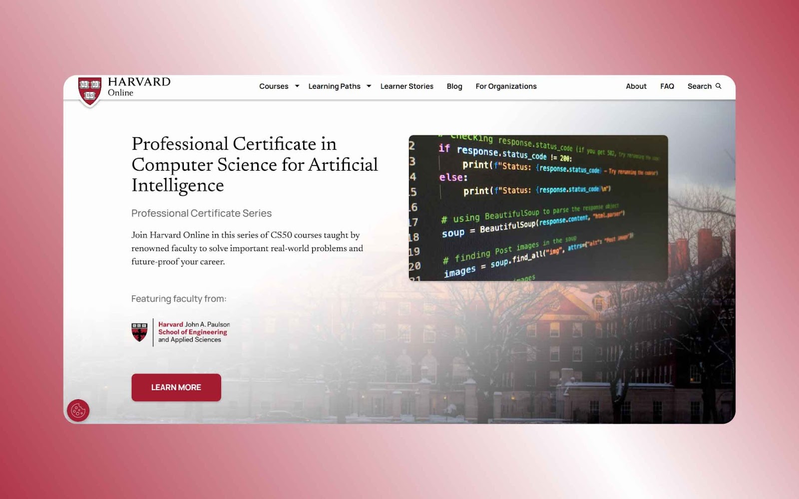 AI Certification programs at Harvard Online