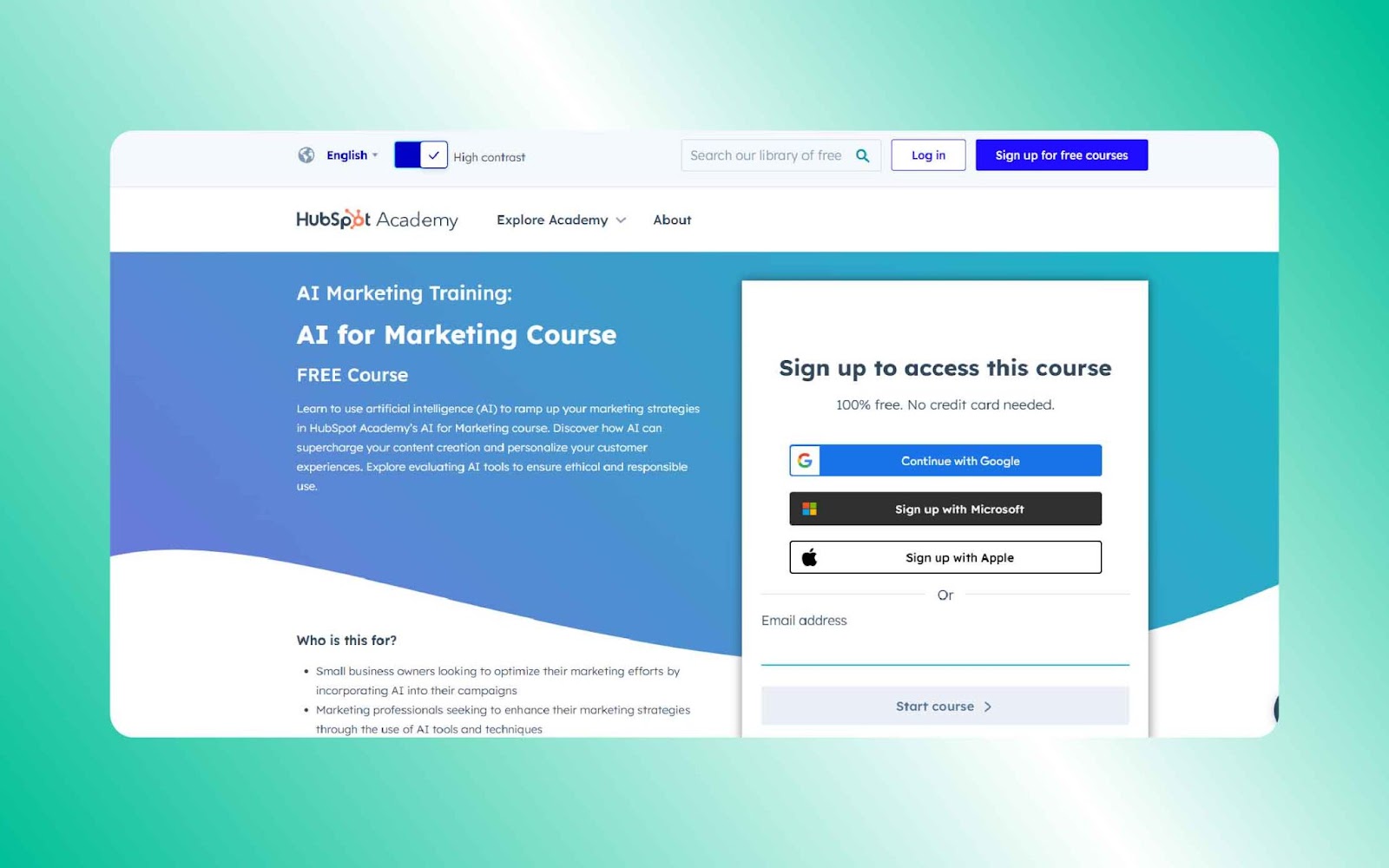 AI Certification programs - Hubspot academy