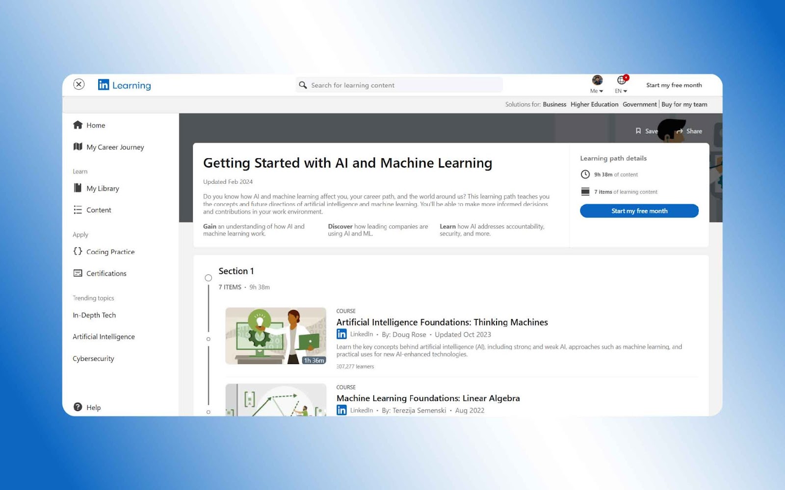 AI Certification Programs by LinkedIn Learning